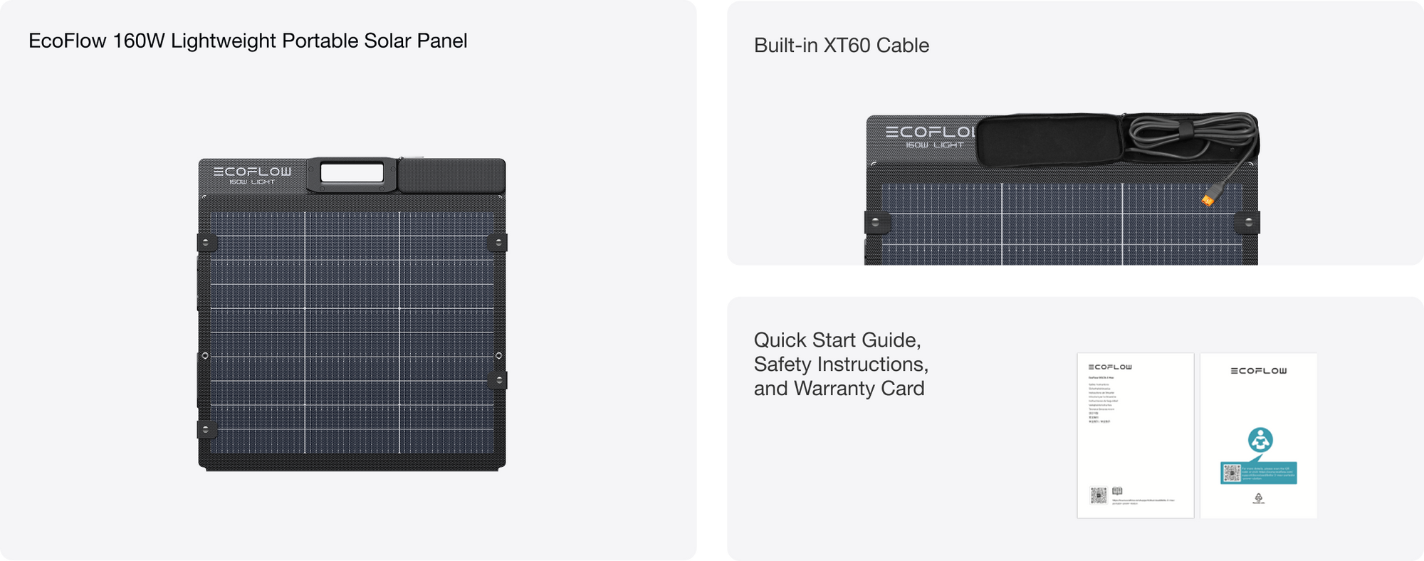 EcoFlow 160W Lightweight Portable Solar Panel what's in the box contents